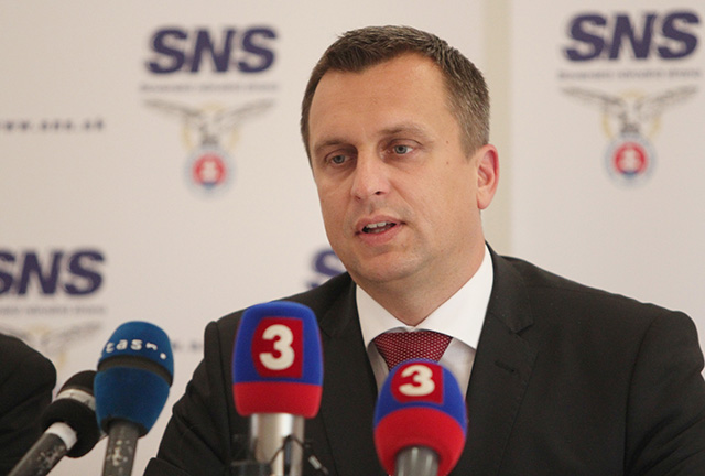 Na snímke predseda Slovenskej národnej strany  Andrej Danko