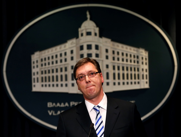 Na snímke srbský premiér Aleksandar Vučič