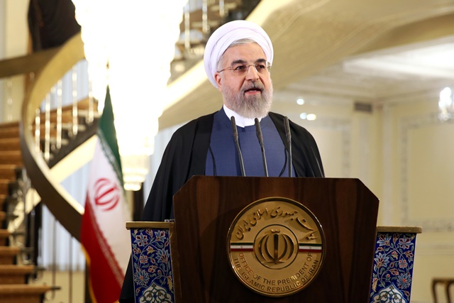 Na snímke iránsky prezident Hasan Rúhání