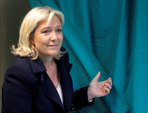 Na snímke líderka krajne pravicového Národného frontu Marine Le Penová