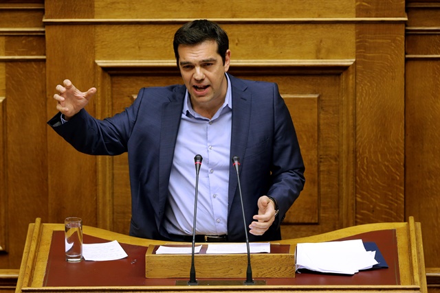 Na snímke grécky premiér Alexis Tsipras