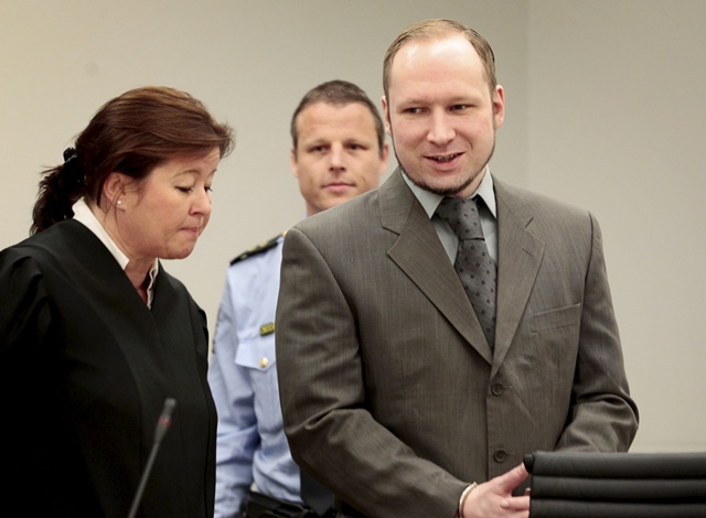 Na snímke nórsky masový vrah  Anders Behring Breivik