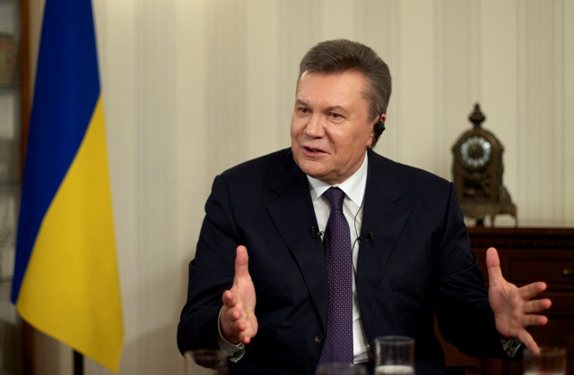 Na snímke zvrhnutý ukrajinský prezident Viktor Janukovyč