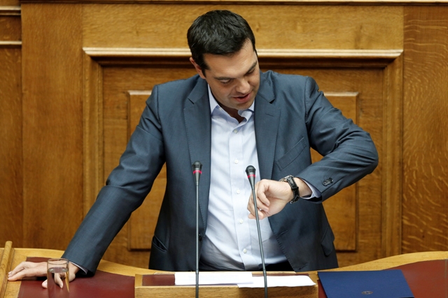 Na snímke grécky premiér Alexis Tsipras