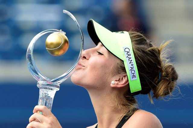 Na snímke švajčiarska tenistka so slovenskými koreňmi Belinda Bencicová