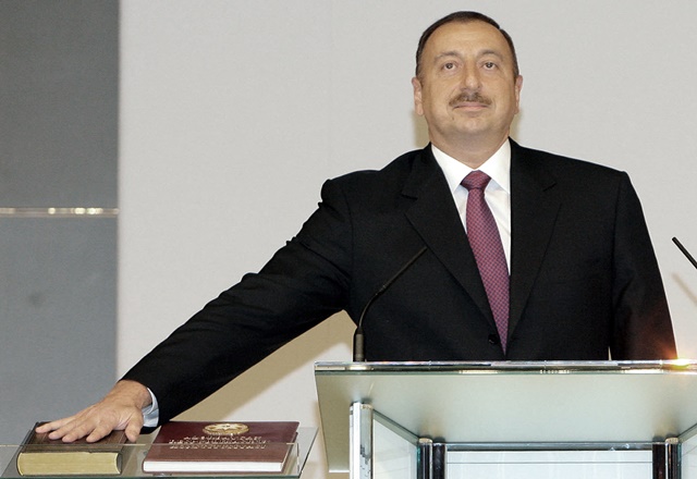 Na snímke azerbajdžanský prezident Ilham Alijev