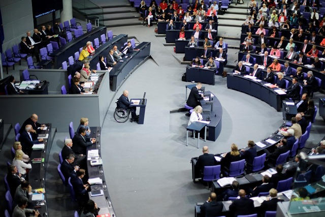 Na snímke poslanci nemeckého parlamentu 