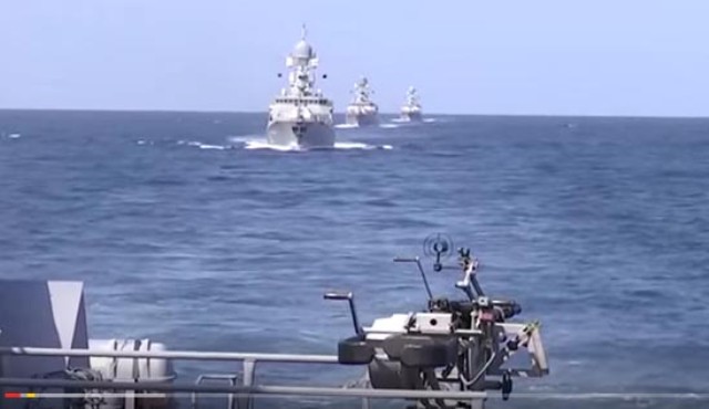 Ruský raketový útok z Kaspickej flotily  