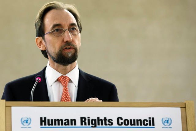 Na snímke vysoký komisár OSN pre ľudské práva Zeid Raád al Husajn