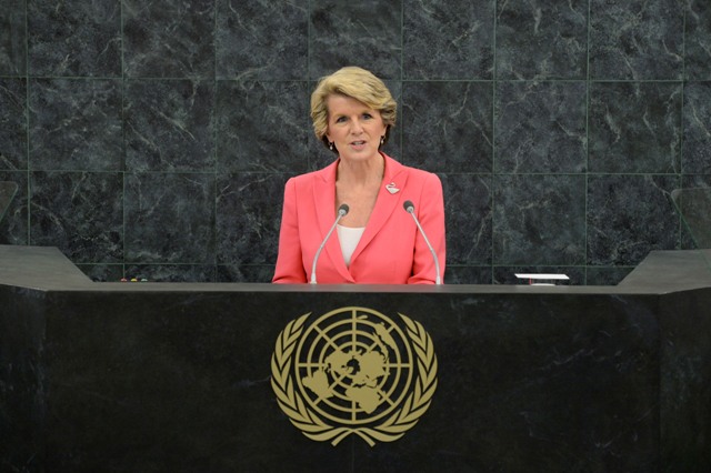 Na snímke austrálska ministerka zahraničných vecí Julie Bishopová