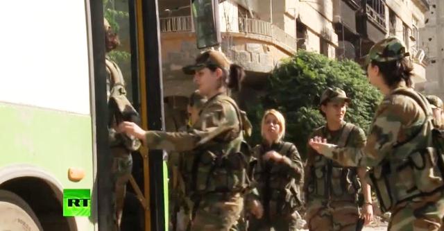 Ženské jednotky sýrskej armády sa zúčastňujú na oslobodzovaní prímestských častí Damasku