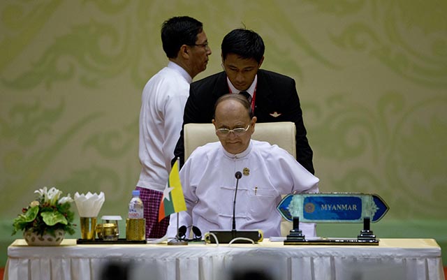 Na snímke mjanmarský prezident Thein Sein