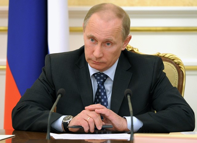 Na snímke ruský premiér Vladimir Putin