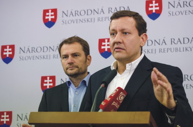 Na snímke zľava Igor Matovič a Daniel Lipšic 