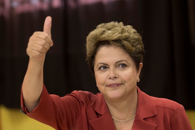 Na snímke brazílska prezidentka a prezidentská kandidátka Dilma Rousseffová