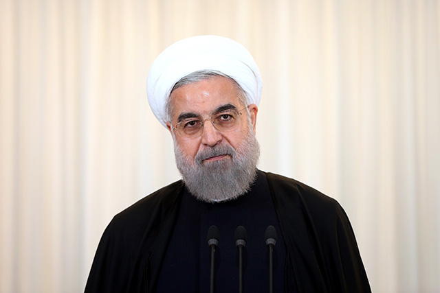 Na snímke iránsky prezident Hasan Rúhání 