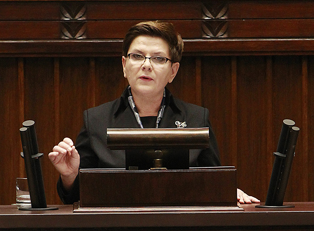 Na snímke poľská premiérka Beata Szydlová