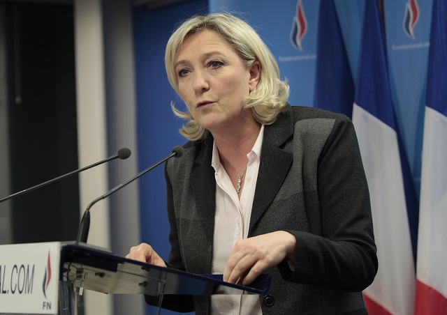 Na snímke Marine Le Penová