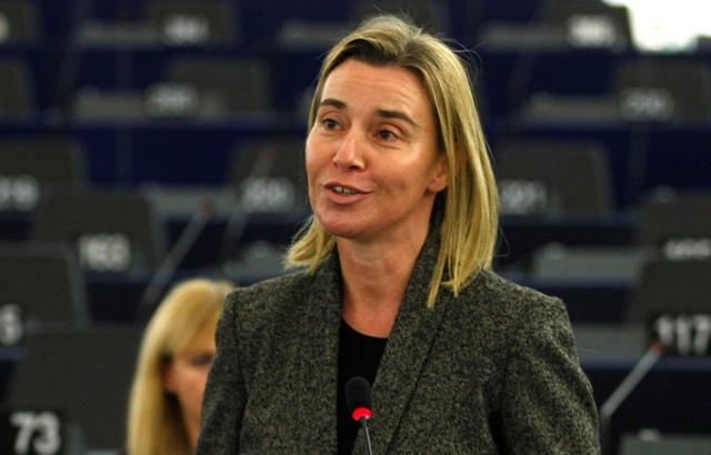 Na snímke šéfka európskej diplomacie Federica Mogheriniová