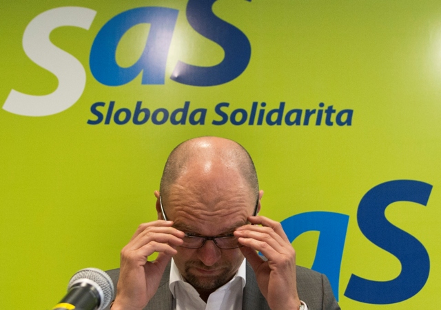 Na snímke predseda politickej strany Sloboda a solidarita (SaS) Richard Sulík