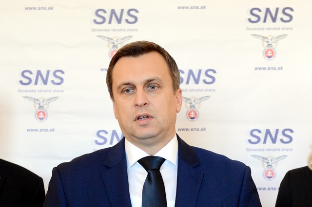 Na snímke predseda Slovenskej národnej strany (SNS) Andrej Danko 