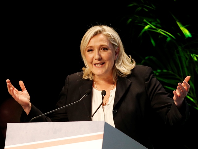 Na snímke líderka krajne pravicového Národného frontu (FN) Marine Le Penová