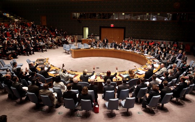 Na snímke zasadanie členov Bezpečnostnej rady OSN