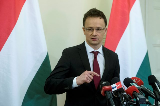 Na snímke maďarský minister zahraničných vecí a vonkajších ekonomických vzťahov Péter Szijjártó