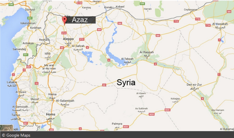 Turecké delostrelectvo ostreľuje letisko v blízkosti mesta Al – Majadin neďaleko mesta Azaz