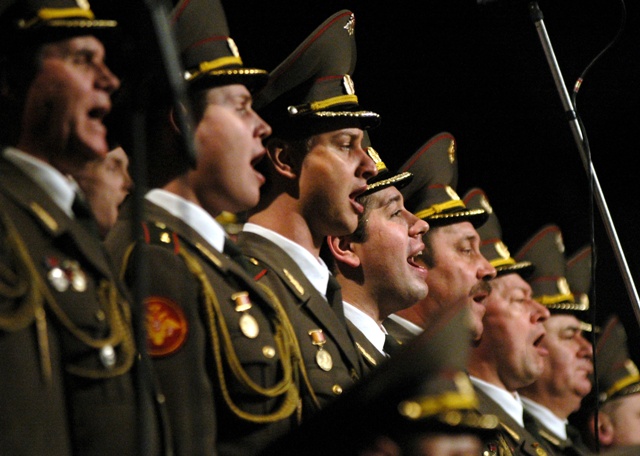 Na snímke spevácky zbor Červenej armády - Alexandrovci