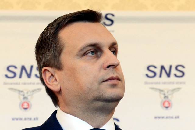 Na snímke predseda Slovenskej národnej strany (SNS) Andrej Danko