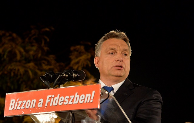 Na snímke maďarský premiér a líder strany Fidesz Viktor Orban 
