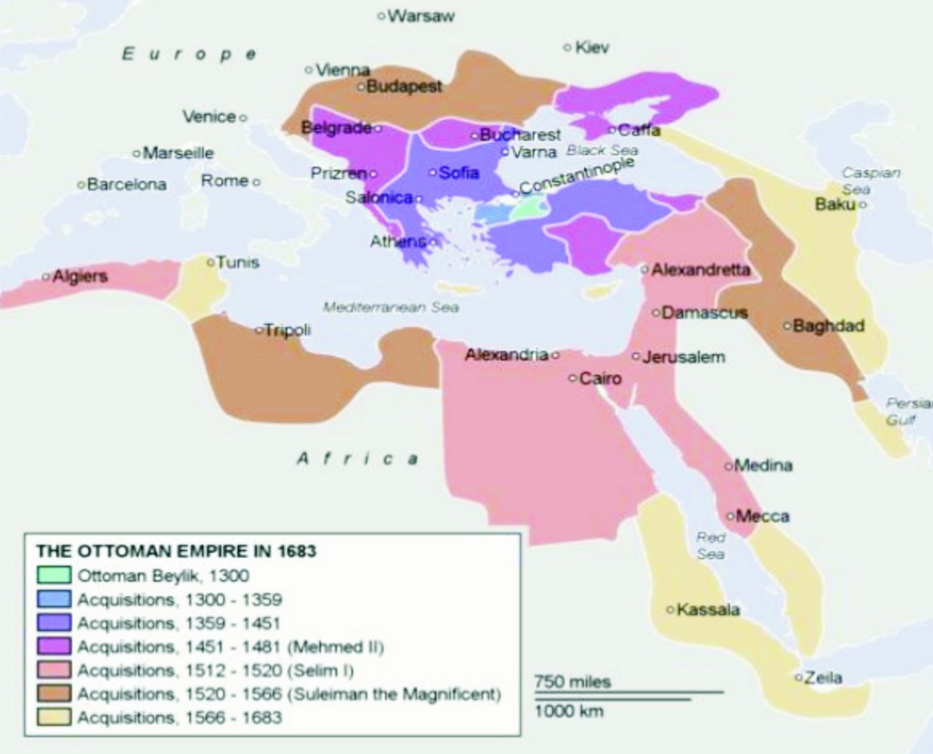 Mapa Osmanskej ríše