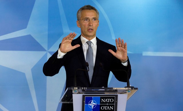 Na snímke šéf NATO Jens Stoltenberg
