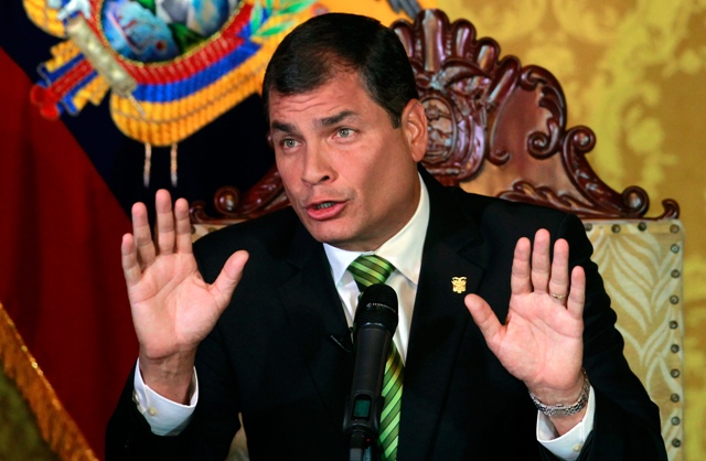 Na snímke ekvádorský prezident Rafael Correa