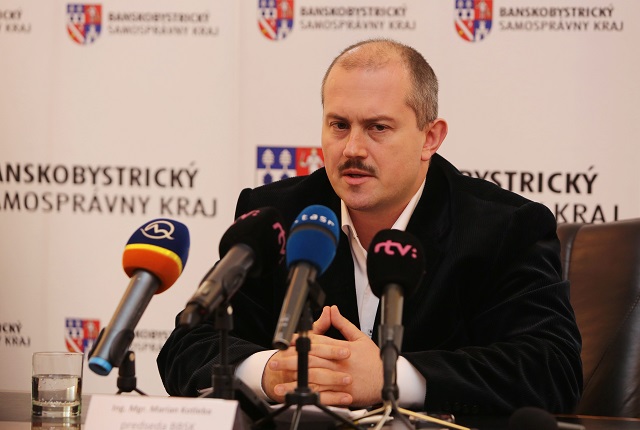 Na snímke predseda strany Ľudová strana Naše Slovensko Marian Kotleba