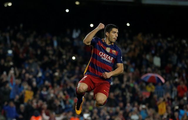 Na snímke futbalista FC Barcelona Luis Suarez