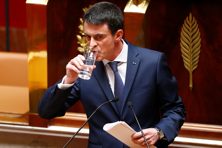Na snímke francúzsky premiér  Manuel Valls