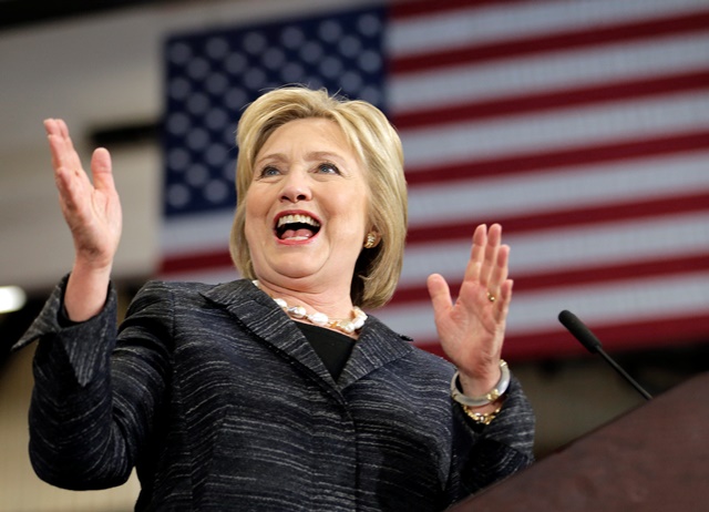 Na snímke kandidátka na post prezidenta Hillary Clinton
