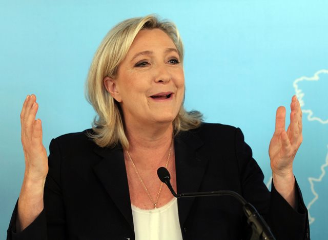 Na snímke líderka Francúzskeho národného frontu Marina Le Penová