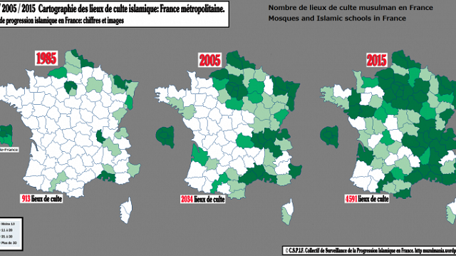 Infografika: Ako prebiehala islamizácia Francúzska v priebehu 30 rokov
