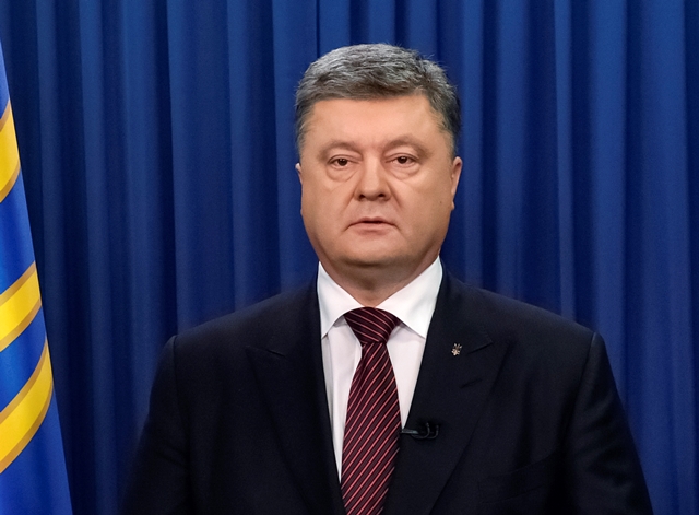 Na snímke Ukrajinský prezident Petro Porošenko