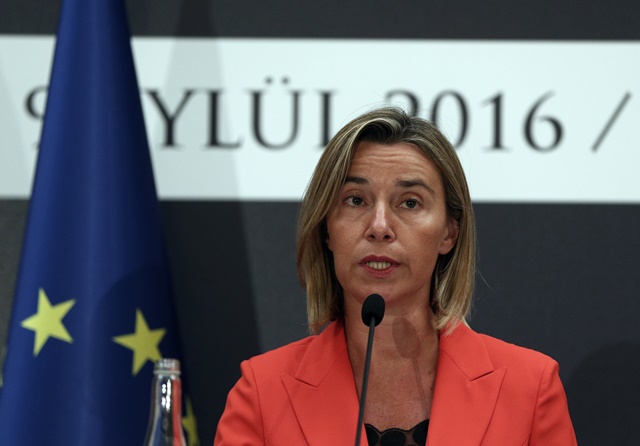  Na snímke vysoká predstaviteľka EÚ pre zahraničnú politiku Federica Mogheriniová