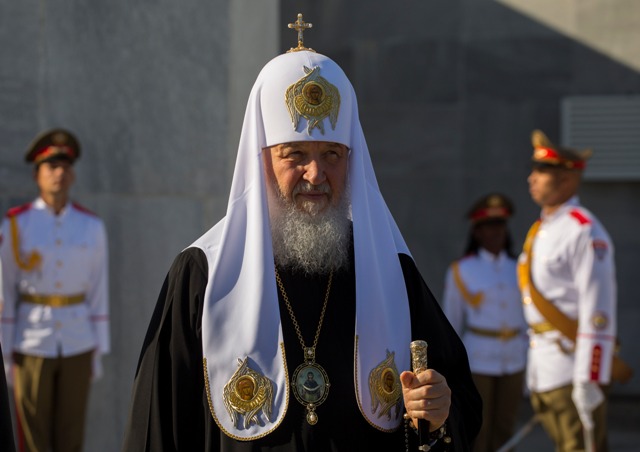 Na snímke ruský pravoslávny patriarcha Kirill