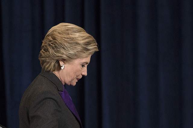 Porazená demokratická prezidentská kandidátka Hillary Clintonová