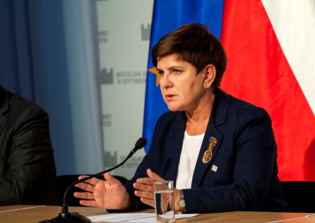 Na snímke poľská premiérka Beata Szydlová