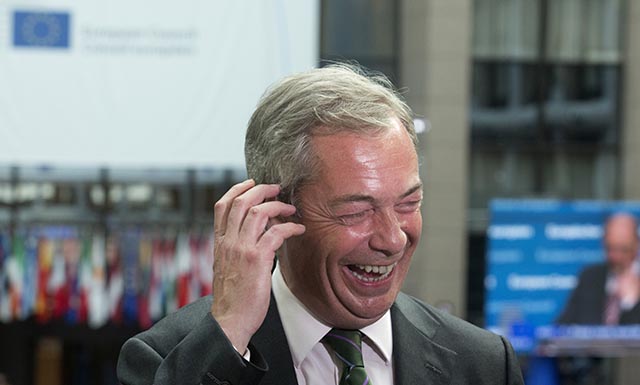 Líder protieurópskej strany UKip Nigel Farage