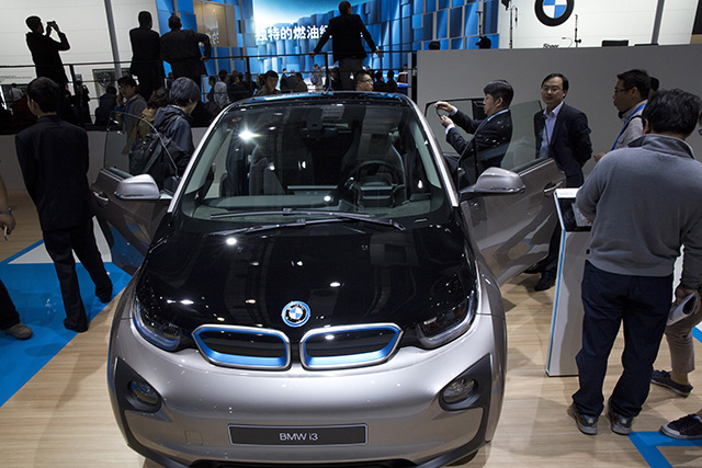 Na snímke najnovší model elektromobilu BMW i3