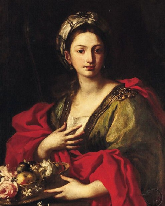 Svätá Dorota, olejomaľba Jacopo Cestarojpg