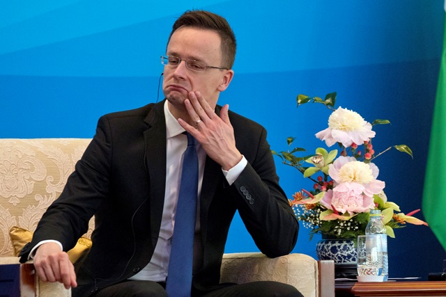 Na snímke maďarský minister zahraničných vecí Péter Szijjártó